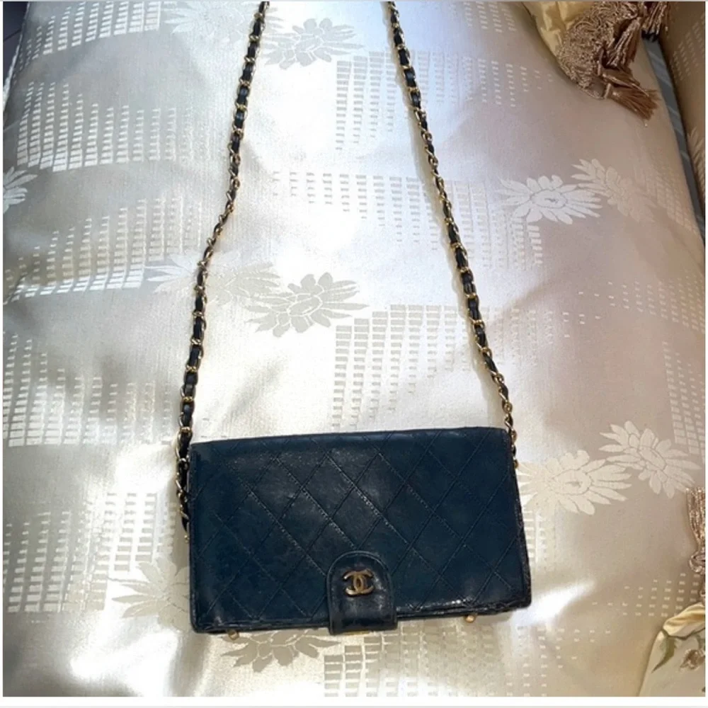 SOLD Authentic WOC Large Timeless Wild Stitch Chanel Leather Wallet Snap Closure - Picture 9 of 15